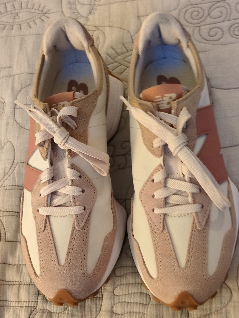 New Balance 327 Women’s Cream & Pale Rust Retro-Style Sneakers